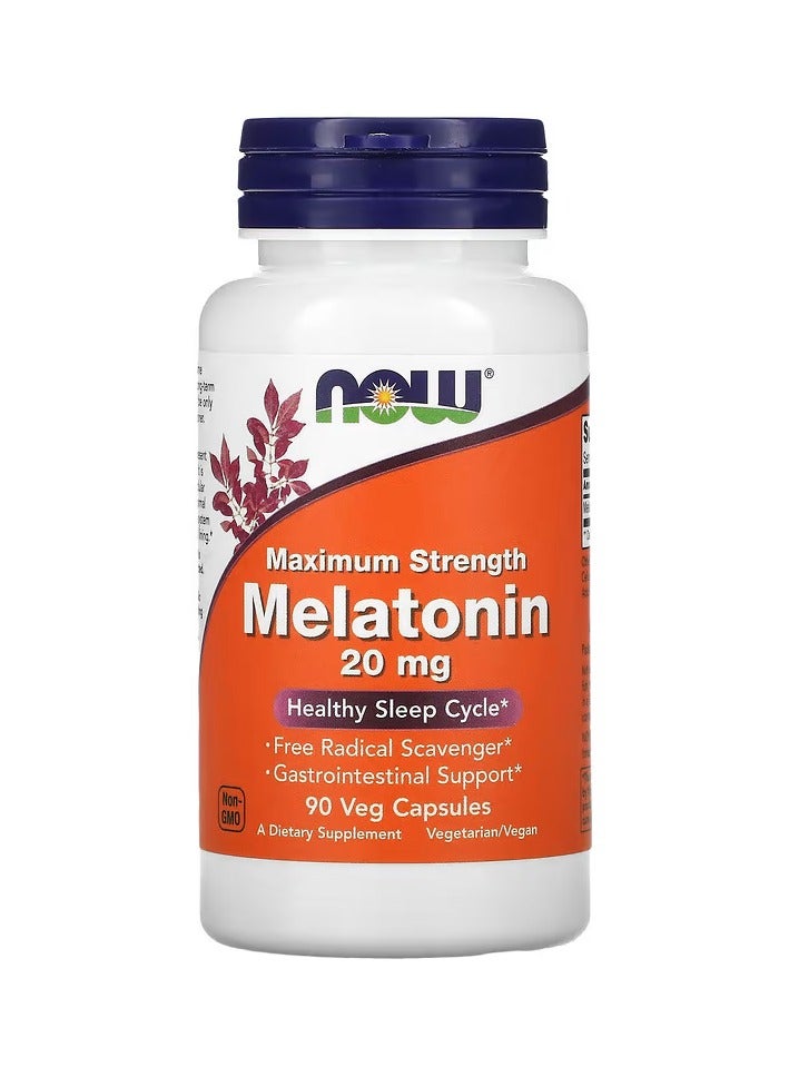 now Maximum Strength Melatonin 20 mg 90 Veg Capsules  - Image 1