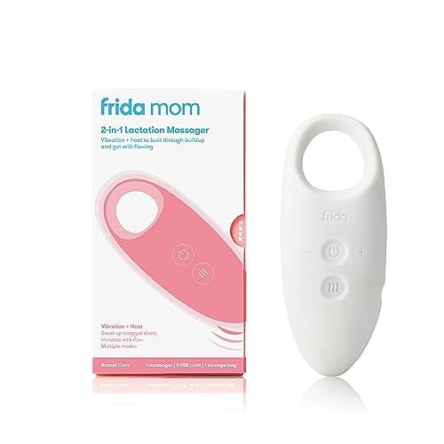 Frida Mom Frida Mom 2in1 Lactation Massager Multiple Modes of Heat Vibration for Clogged Milk Ducts Increase Milk Flow Breast Engorgement USB Cord Included White