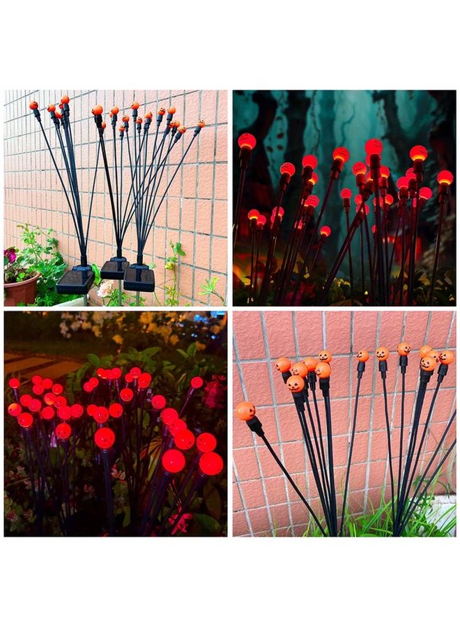 Solar Powered LED Pumpkin Stake Lights 2pcs Halloween Outdoor Decor With Festive Face Design - Image 1