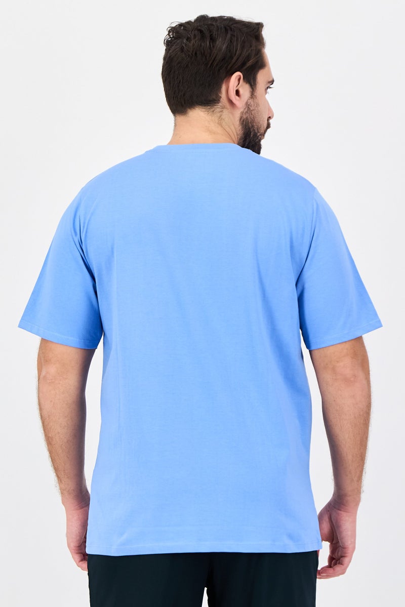 Reebok Men Sportswear Fit Short Sleeve Training T-Shirt, Blue - Image 3