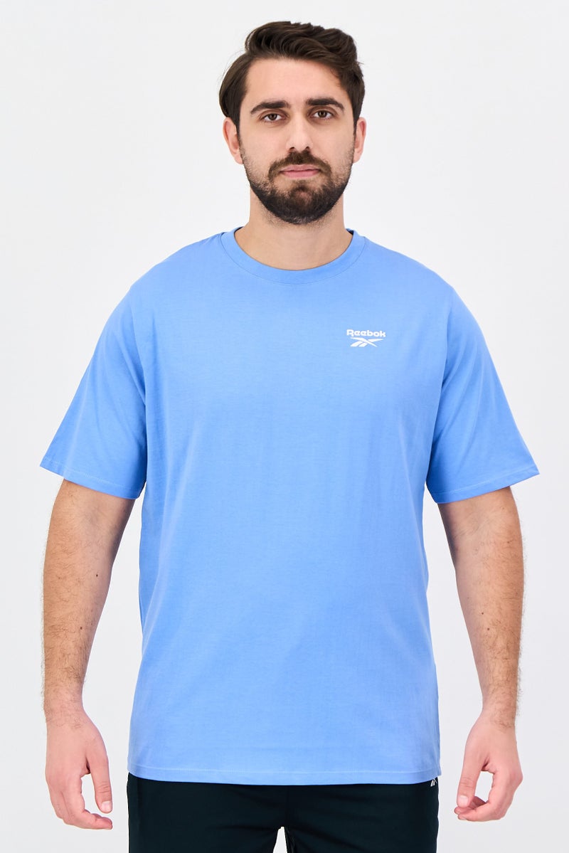 Reebok Men Sportswear Fit Short Sleeve Training T-Shirt, Blue - Image 1