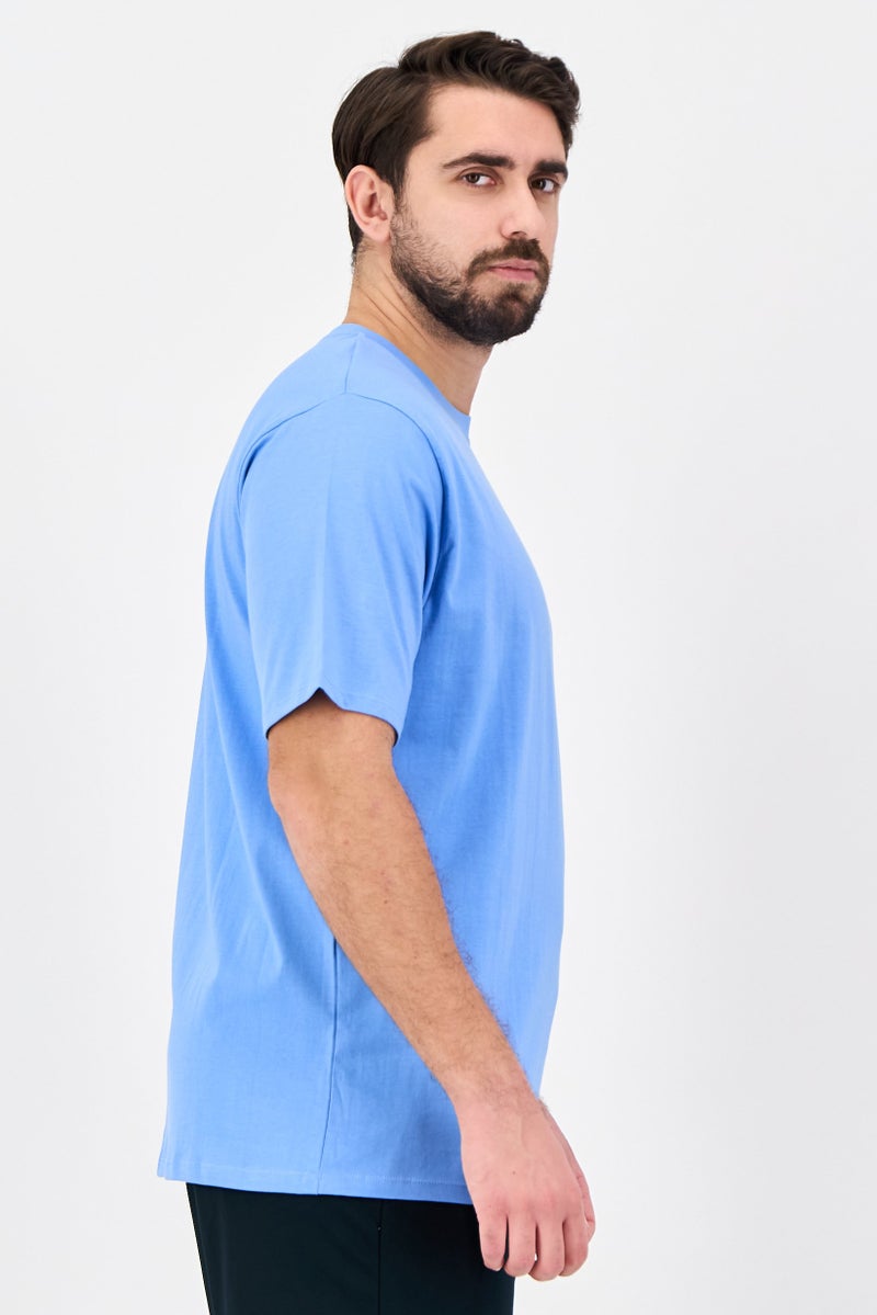 Reebok Men Sportswear Fit Short Sleeve Training T-Shirt, Blue - Image 2