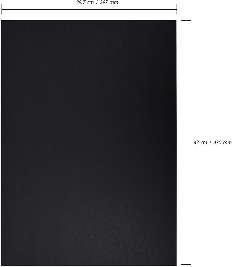 FIS® Colored Cards, German Origin, 160 Gsm, A3 Size (29.7x42.0cm), Pack of 50 Sheets, Black - Image 4