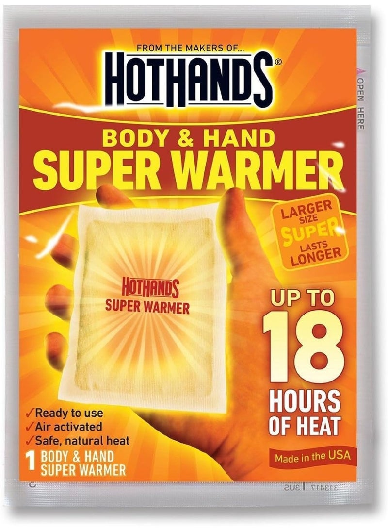 HotHands Body and Hand Super Warmer, 18 Hours of Heat Freshly Packed, 8 Count
