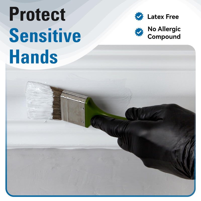 SWIFTLITE Disposable Nitrile Gloves Black, Food Safe Rubber Gloves Latex-Free Powder-Free for Cooking Food Prep Kitchen Clean (Large, 100) - Image 5