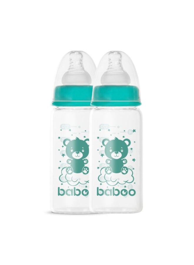 Baboo - Anti-Colic Glass Feeding Bottle - Pack of 2 - 120ml - Image 1