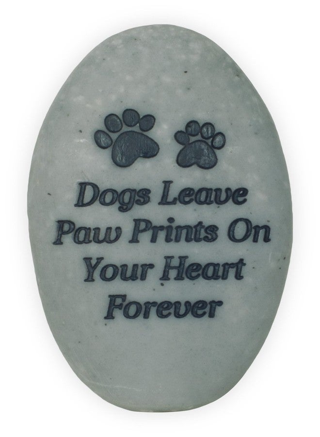 Angelstar Dogs Leave Paw Prints On Your Heart Forever Rainbow Bridge Pet Stone, Deep Grey - Image 1