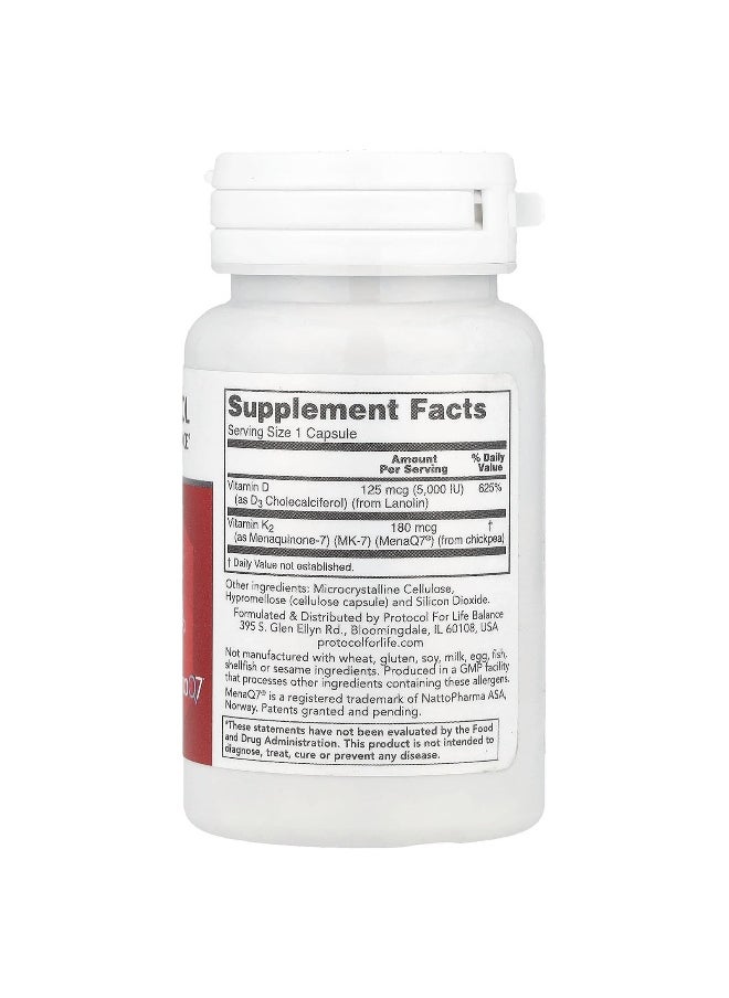 Protocol For Life Balance - Protocol for Life Balance, K2 MK-7 & D3, 60 Capsules - Image 1