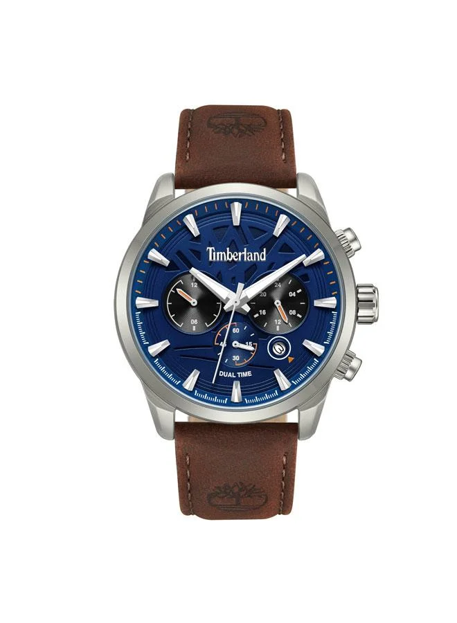 تمبرلاند Henniker II Blue Dial Leather Strap Multifunction Watch for Men, 44mm