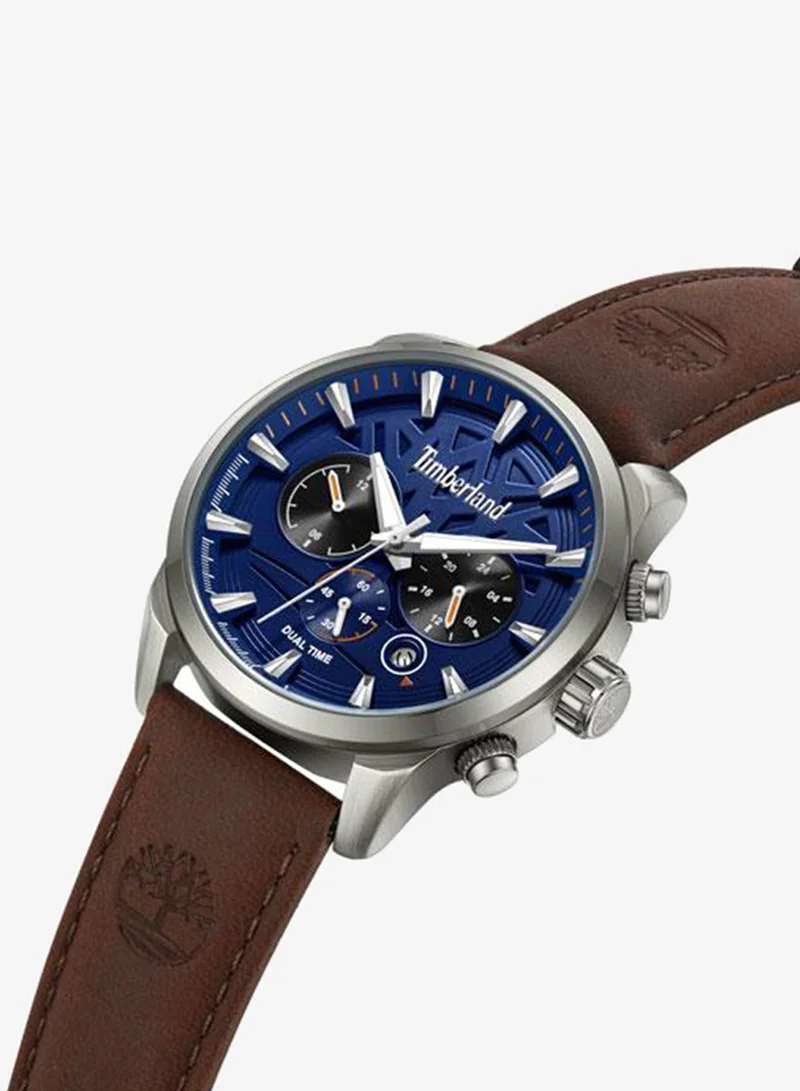 تمبرلاند Henniker II Blue Dial Leather Strap Multifunction Watch for Men, 44mm
