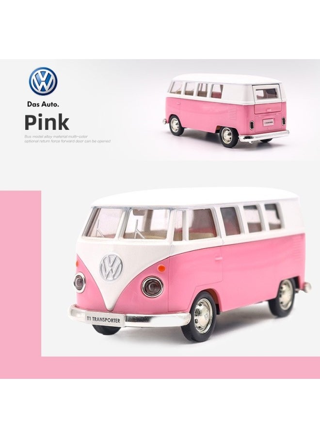Generic Boxed Marco, 1:36 Simulation Dodge Rambo Land Rover Audi Alloy Car Model Children's Back Run-Color:025-Volkswagen Bus T1-Powder  - Image 1