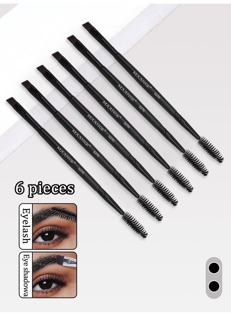 MAANGE Duo Eye brow Brush, Angled Eyebrow Brush and Spoolie Brush, Eyelash Comb Eyebrow Brush Tool, Angled Brush, For Grooming & Lifting Brows & Applying Brow Wax(Black,5Pcs) - Image 5