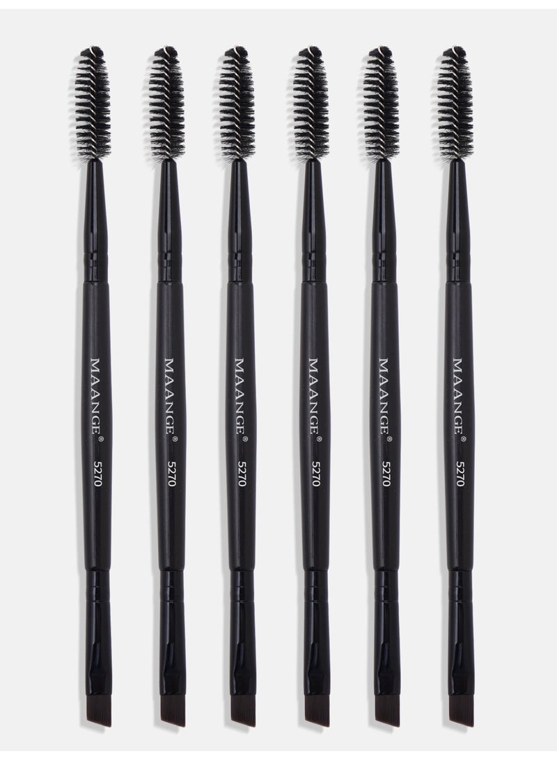 MAANGE Duo Eye brow Brush, Angled Eyebrow Brush and Spoolie Brush, Eyelash Comb Eyebrow Brush Tool, Angled Brush, For Grooming & Lifting Brows & Applying Brow Wax(Black,5Pcs) - Image 2