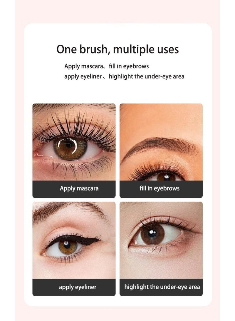 MAANGE Duo Eye brow Brush, Angled Eyebrow Brush and Spoolie Brush, Eyelash Comb Eyebrow Brush Tool, Angled Brush, For Grooming & Lifting Brows & Applying Brow Wax(Black,5Pcs) - Image 5
