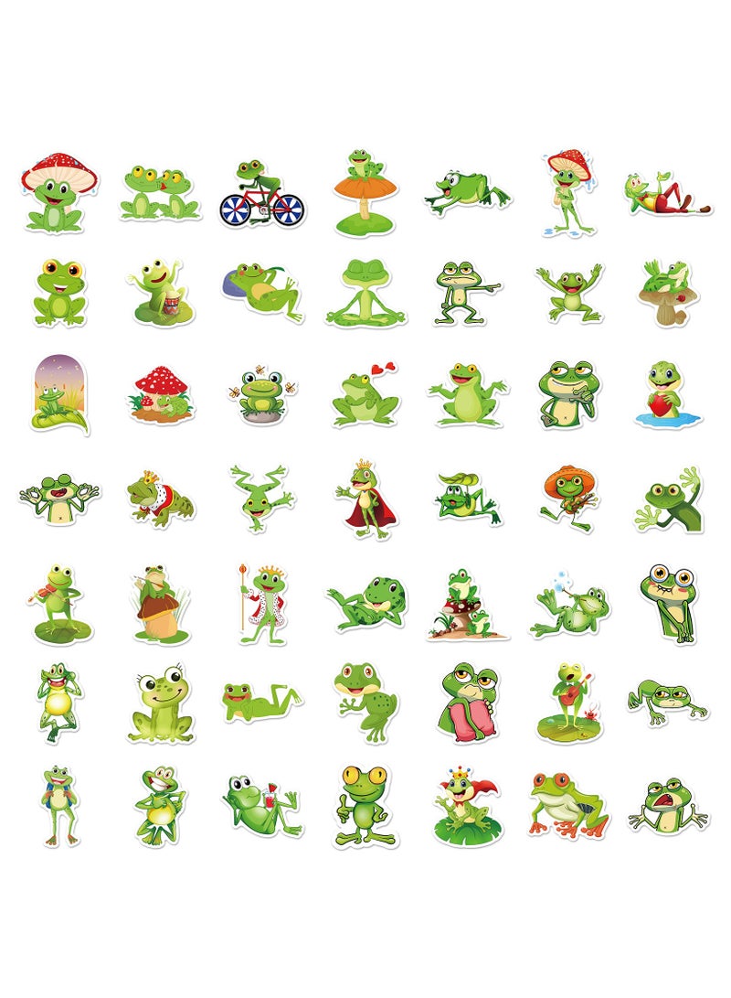 ORAINBOW 50Pcs Frog Stickers Cute Frog Stuff Party Favors Kawaii Aesthetic Vinyl Stickers Waterproof Stickers for Water Bottles Laptop Stickers for Kids Teens Girls - Image 2
