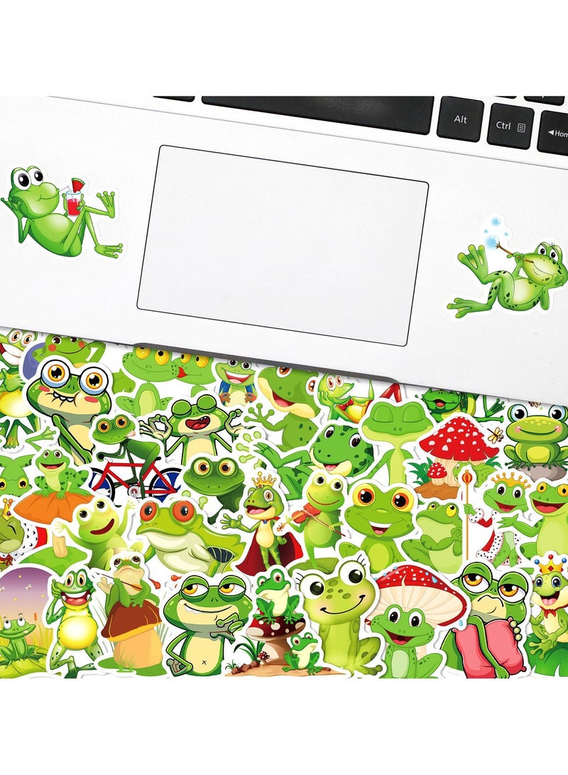 ORAINBOW 50Pcs Frog Stickers Cute Frog Stuff Party Favors Kawaii Aesthetic Vinyl Stickers Waterproof Stickers for Water Bottles Laptop Stickers for Kids Teens Girls - Image 3