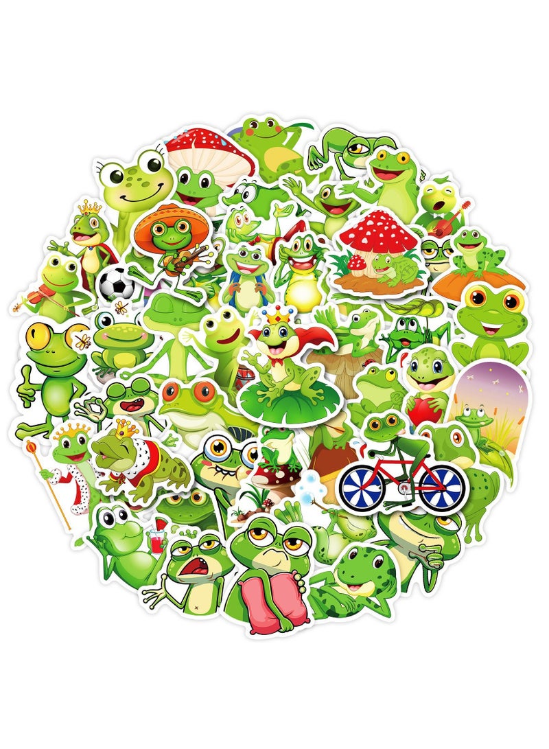 ORAINBOW 50Pcs Frog Stickers Cute Frog Stuff Party Favors Kawaii Aesthetic Vinyl Stickers Waterproof Stickers for Water Bottles Laptop Stickers for Kids Teens Girls - Image 1
