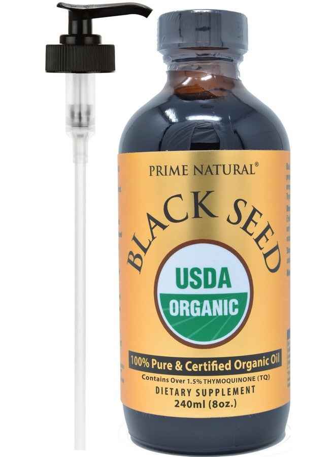 PRIME NATURAL Organic Black Seed Oil 8oz | Cold Pressed Unrefined High Thymoquinone 1.7% USDA Certified | Turkish Origin Potent Pure Nigella Sativa Liquid | Vegan Omega 3 6 9, Antioxidant - Image 1
