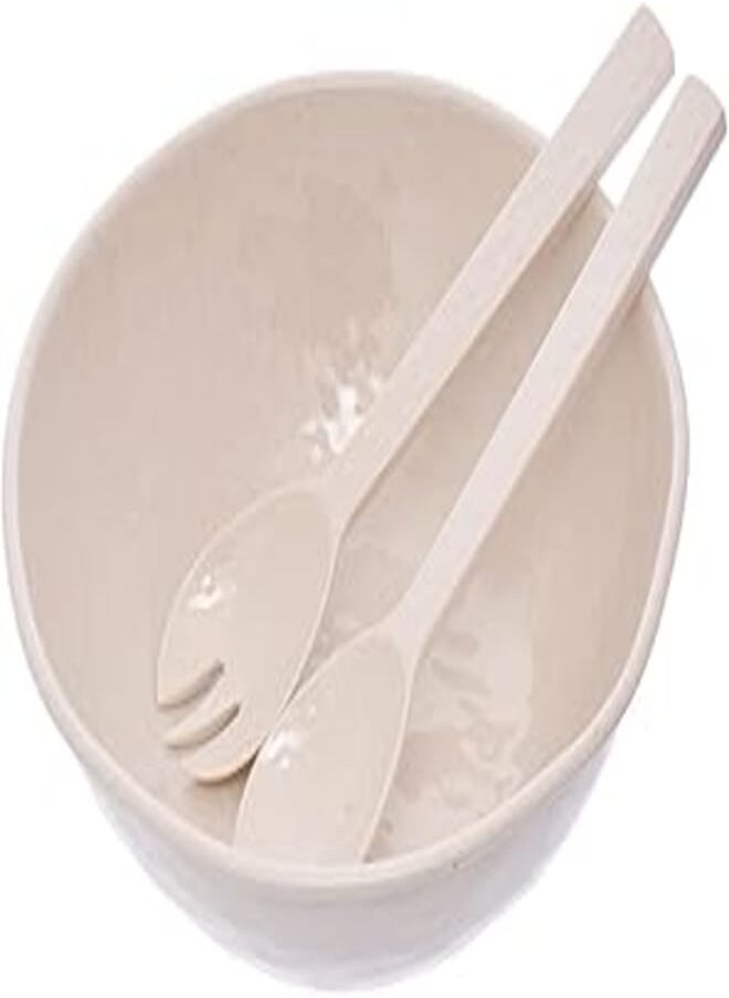 Moments - Moments Light Stone Salad Bowl Set, 31 cm Diameter - Image 1
