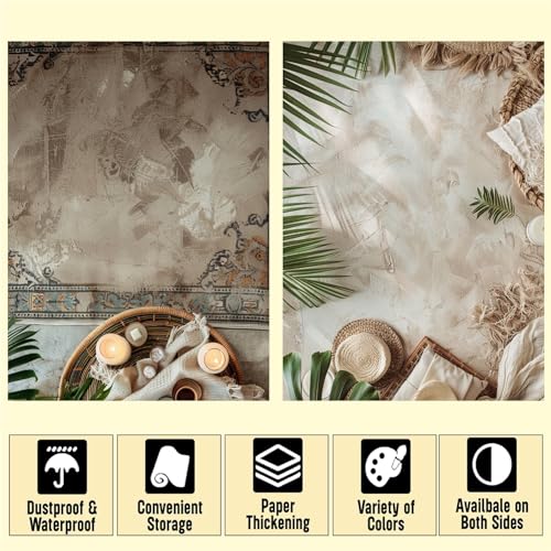 HomeArt Sheet 2 in 1 Product Photography Backdrop 3D Flat Lay Tabletop Double-Sided 20x29 Photo Background PVC Wrinkle Free for Small Products Food, Cosmetics Shoot (Combo 14) - Image 3