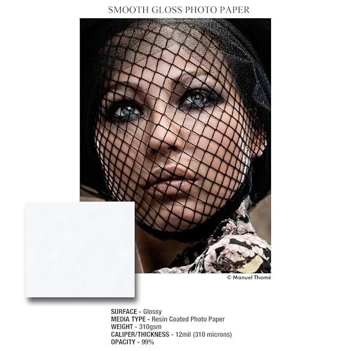 ILFORD Galerie 5x7” (100 Sheets) Smooth Gloss Instant Dry Archival Photo Inkjet Paper 12mil / 310gsm for Dye and Pigment Ink Printers, Color and Black and White, Made in Germany - Image 2