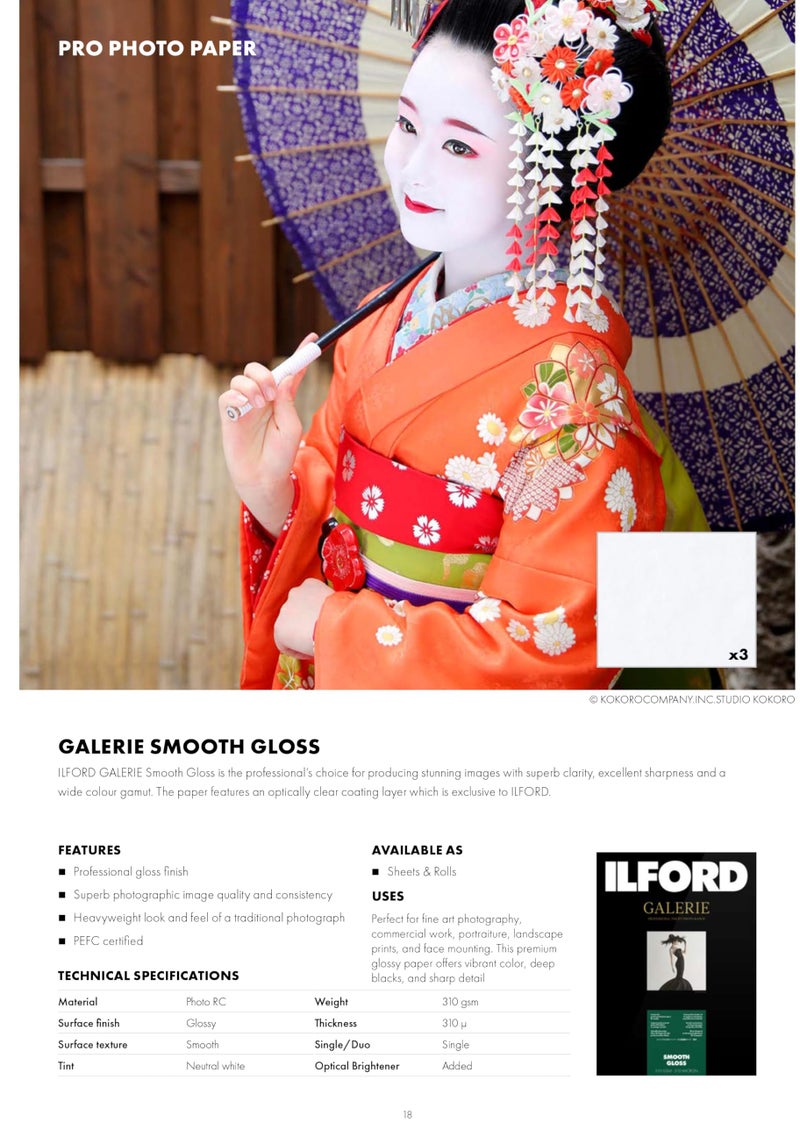 ILFORD Galerie 5x7” (100 Sheets) Smooth Gloss Instant Dry Archival Photo Inkjet Paper 12mil / 310gsm for Dye and Pigment Ink Printers, Color and Black and White, Made in Germany - Image 4