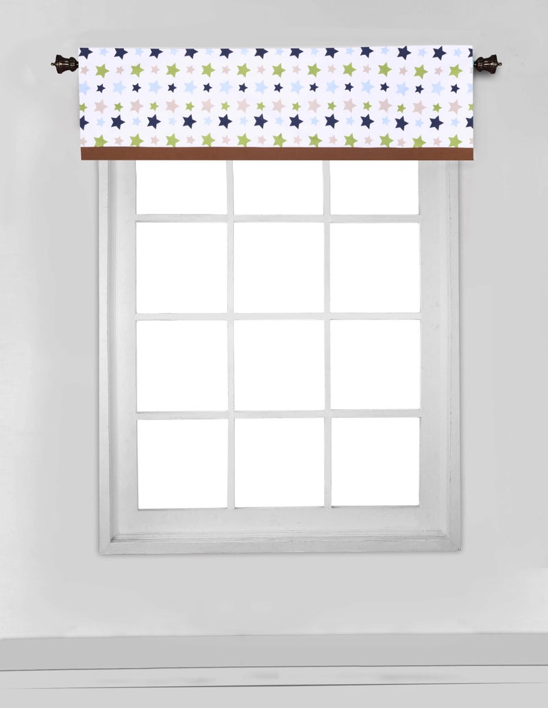 Bacati - Rod Pocket Window Valance Camo Air Stars Navy/Green - Image 4