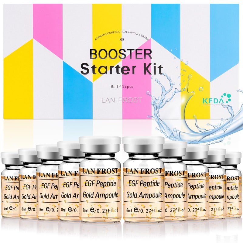 BB Booster Serum Kit Serum Hyaluronic Acid Essence Skin Care Kit EGF Peptide Gold Ampoule 027oz 12 VialsFacial Treatment Increases skin elasticity BB Radiance Facial Serums Kit