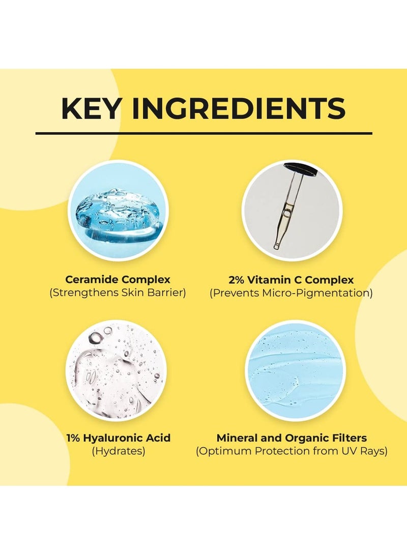 Dr. Sheth's Ceramide & Vitamin C Sunscreen SPF 50+ PA+++ | One Step Routine for Summer | Non-Greasy, Quick-Absorbing | Zero White Cast | For Women - Image 2