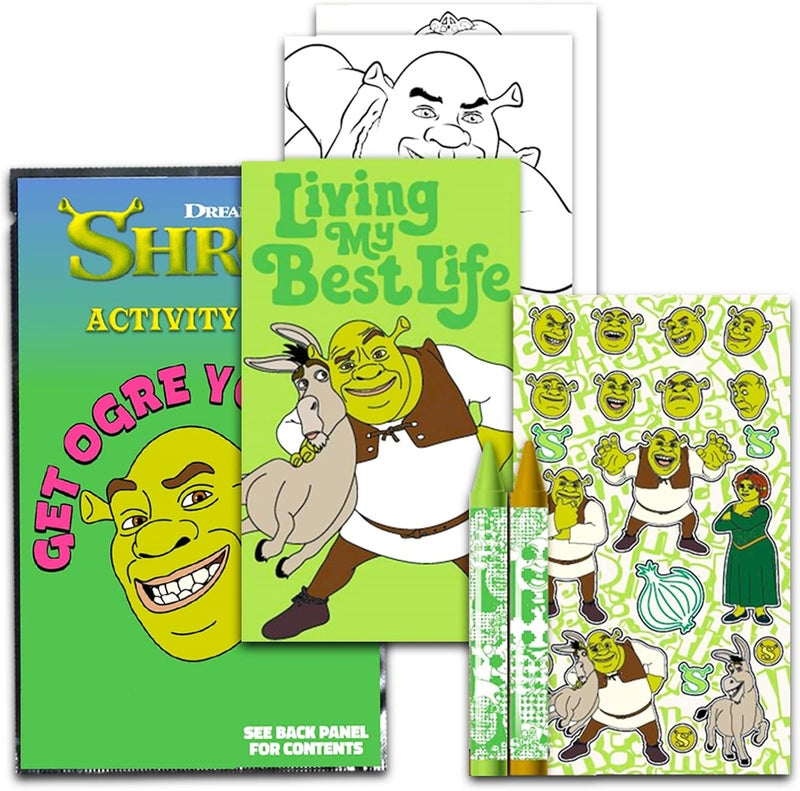 DreamWorks Shrek Birthday Party Favors Set  Bundle with 24 Shrek Play Packs  Mini Coloring Books Stickers and More for Goodie Bags Shrek Party Supplies - Image 2