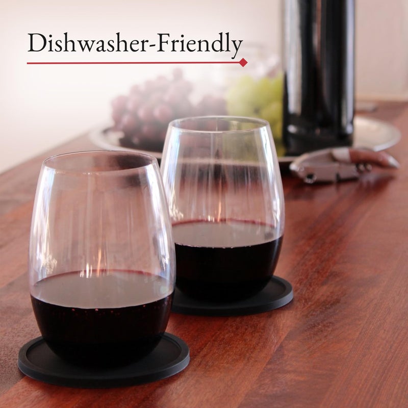Barvivo Barvivo Drink Coasters Set of 8 - Tabletop Protection for Any Table Type, Wood, Granite, Glass, Soapstone, Marble, Stone Tables - Perfect Grey Soft Coaster Fits Any Size of Drinking Glasses.  - Image 5