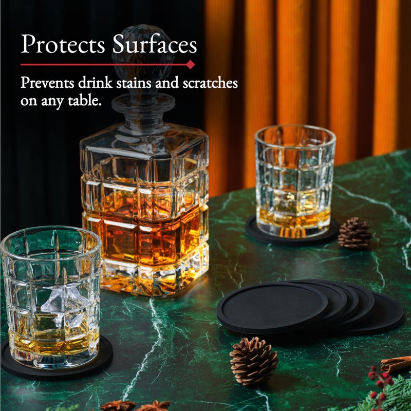 Barvivo Barvivo Drink Coasters Set of 8 - Tabletop Protection for Any Table Type, Wood, Granite, Glass, Soapstone, Marble, Stone Tables - Perfect Grey Soft Coaster Fits Any Size of Drinking Glasses.  - Image 2