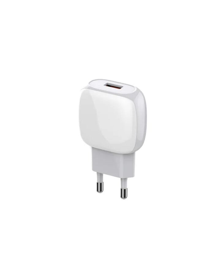 LDNIO - A1306Q Latitude Series Quality EU Plug Fast Wall Charger 18W With Type-C USB Charging Cable - White - Image 1