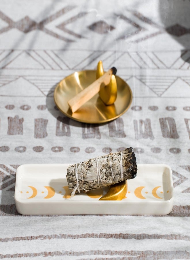 ZenBless Incense Holder Multifunction Incense Burner for Burning Palo Santo,Sage Smudge, Incense Sticks,Handcrafted Ceramic Moon Phase Insence-Stick Holder, Ideal for Spiritual Meditation Yoga Gift - Image 2