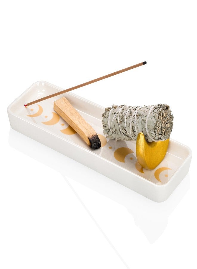 ZenBless Incense Holder Multifunction Incense Burner for Burning Palo Santo,Sage Smudge, Incense Sticks,Handcrafted Ceramic Moon Phase Insence-Stick Holder, Ideal for Spiritual Meditation Yoga Gift - Image 1