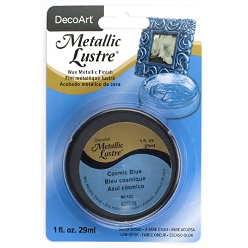 DecoArt Deco Art Metallic Lustre Wax Finish, 1 oz, Cosmic Blue - Image 1