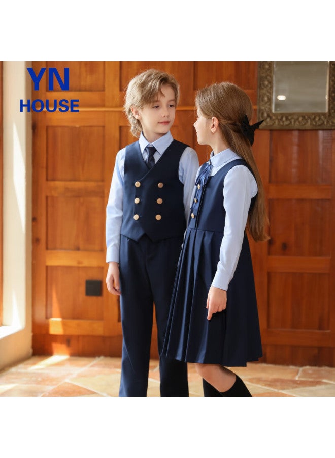 Yinuofang Children's Performance Suit Set Boys And Girls Group Performance Clothing Host Suit Girls Dress Set - Image 4