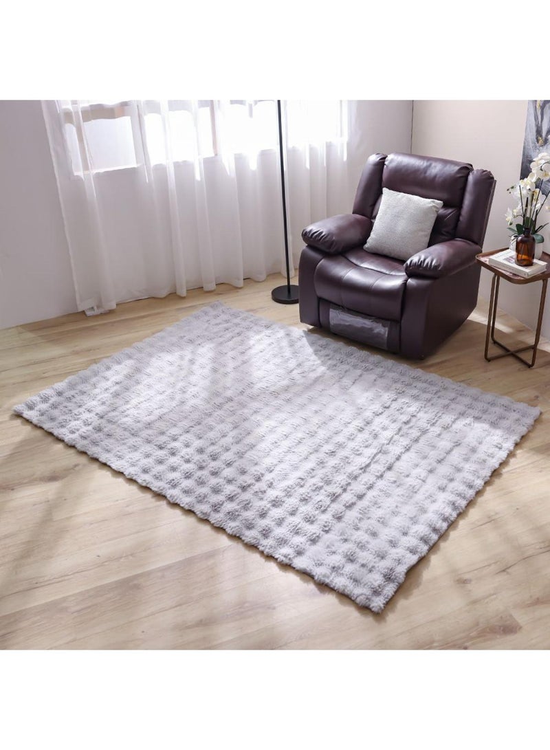 DANUBE HOME Textra Soft Fur Design Rug  Polyester Area Rug Floor Covering L150xW80cm-Grey  - Image 5