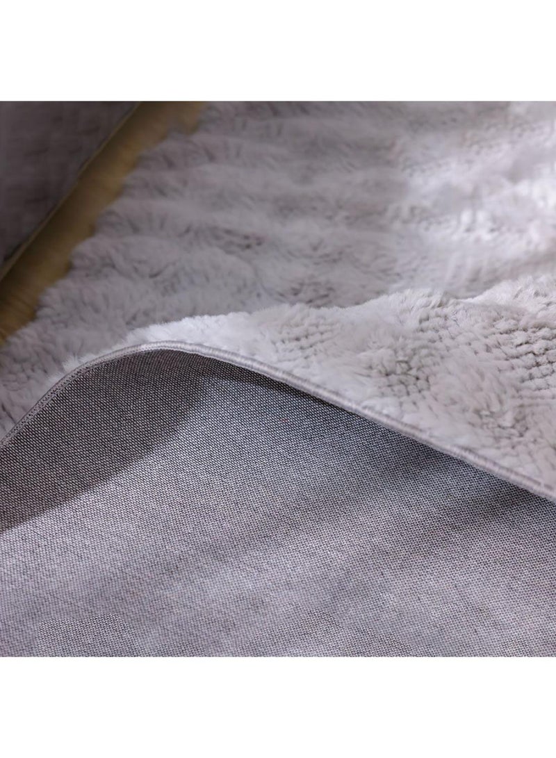 DANUBE HOME Textra Soft Fur Design Rug  Polyester Area Rug Floor Covering L150xW80cm-Grey  - Image 4