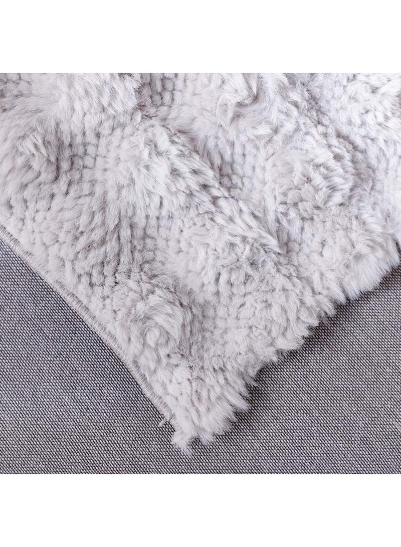 DANUBE HOME Textra Soft Fur Design Rug  Polyester Area Rug Floor Covering L150xW80cm-Grey  - Image 2