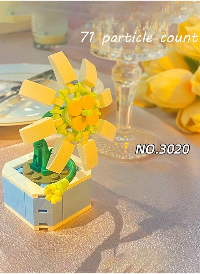 General Flowers Succulents 3.6MM Mini Building - 71PCS Flower Botanical Collection for Home Decoration Plant Building Blocks Toy 