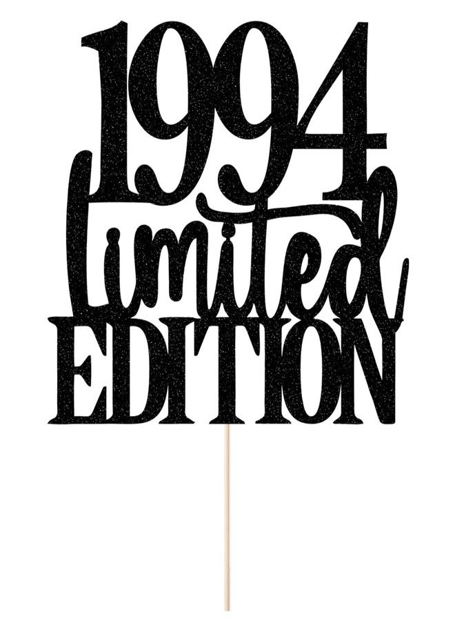 Yetxel Limited EDITION 1994 cake topper 32th birthday happy birthday cake topper men and women cheer 32 years old handmade black glitter cake decoration (1994) - Image 1