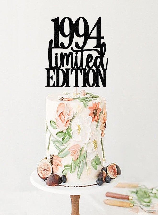 Yetxel Limited EDITION 1994 cake topper 32th birthday happy birthday cake topper men and women cheer 32 years old handmade black glitter cake decoration (1994) - Image 4