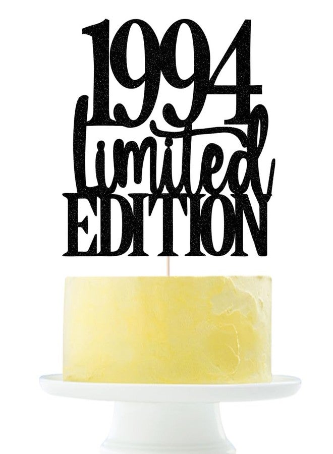 Yetxel Limited EDITION 1994 cake topper 32th birthday happy birthday cake topper men and women cheer 32 years old handmade black glitter cake decoration (1994) - Image 2