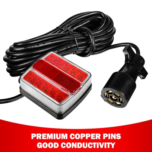 WUSHIXAN Magnetic Trailer Light Kit for Towing, 24ft Cable With 7-Pin Plug, IP68 Waterproof, DOT Certified - Image 2