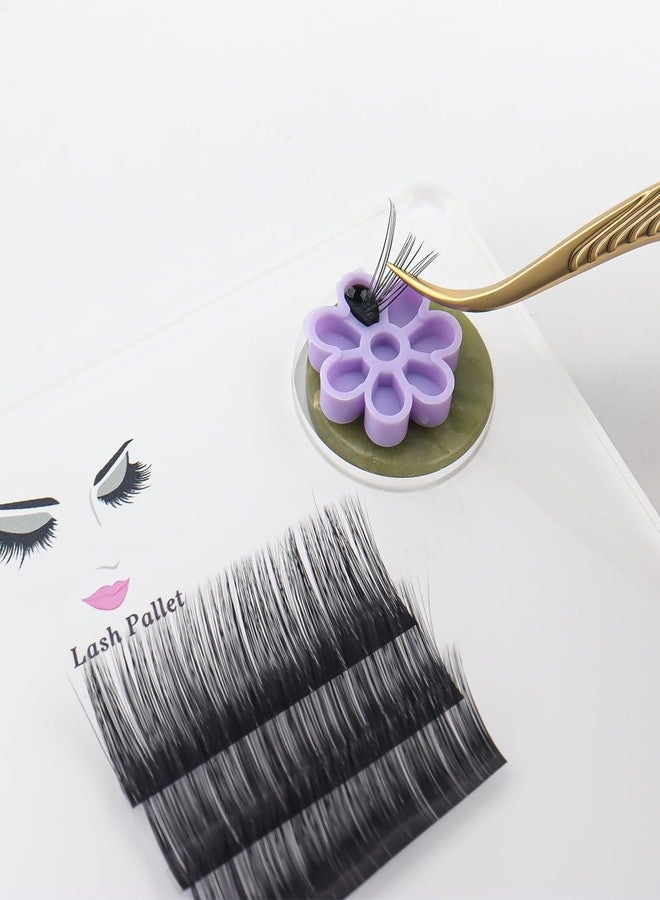 MyAoKuE-UP Lashes Glue Cups for Eyelash Extensions, 200 Pcs Lash Glue Ring Glue Cup with 2 Rolls Glue Point Lashing Supplies Kit for Women Gilrs（Pink/Purple) - Image 3