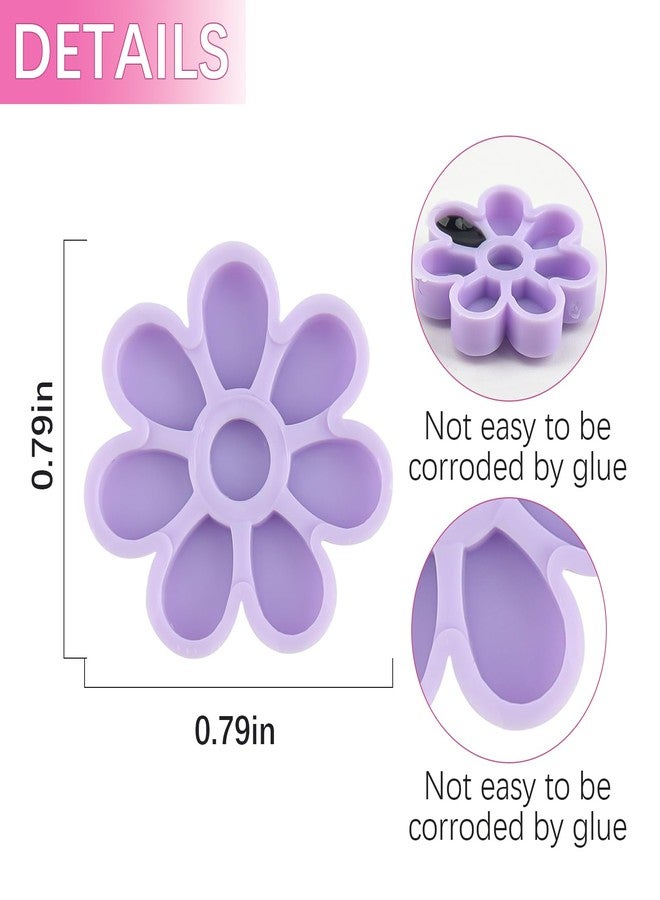 MyAoKuE-UP Lashes Glue Cups for Eyelash Extensions, 200 Pcs Lash Glue Ring Glue Cup with 2 Rolls Glue Point Lashing Supplies Kit for Women Gilrs（Pink/Purple) - Image 2