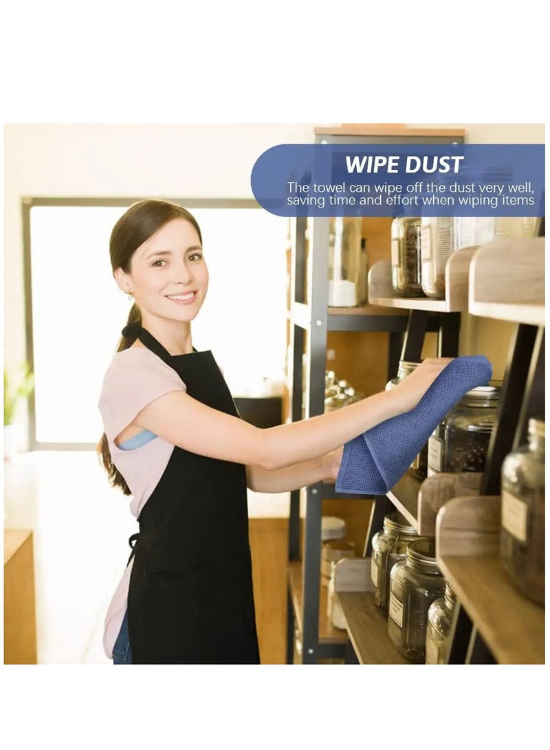 Zikra 100% Cotton Kitchen Dish Cloths, 6-Pack Ultra Soft Absorbent Quick Drying Dish Towels, Quick Drying Tea Towels Set, 12x12 Inches, Navy Blue - Image 5