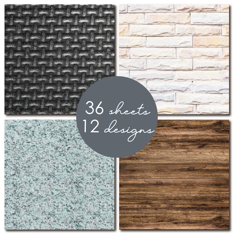 Desecraft Vintage Wooden Brick Marble 12x12 Scrapbooking Cardstock Decorative Paper for Card Making Background Origami Textured Decorative Scrapbook Paper Scrapbook Materials Supplies - Image 4