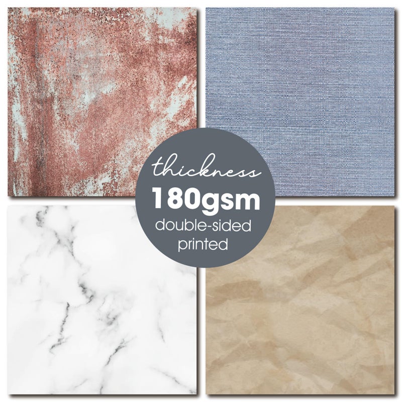Desecraft Vintage Wooden Brick Marble 12x12 Scrapbooking Cardstock Decorative Paper for Card Making Background Origami Textured Decorative Scrapbook Paper Scrapbook Materials Supplies - Image 3